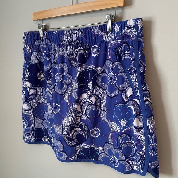 T by Talbots Blue Purple Floral Athletic Skirt Skort Tennis Golf Skirt Size XL - Picture 3 of 8